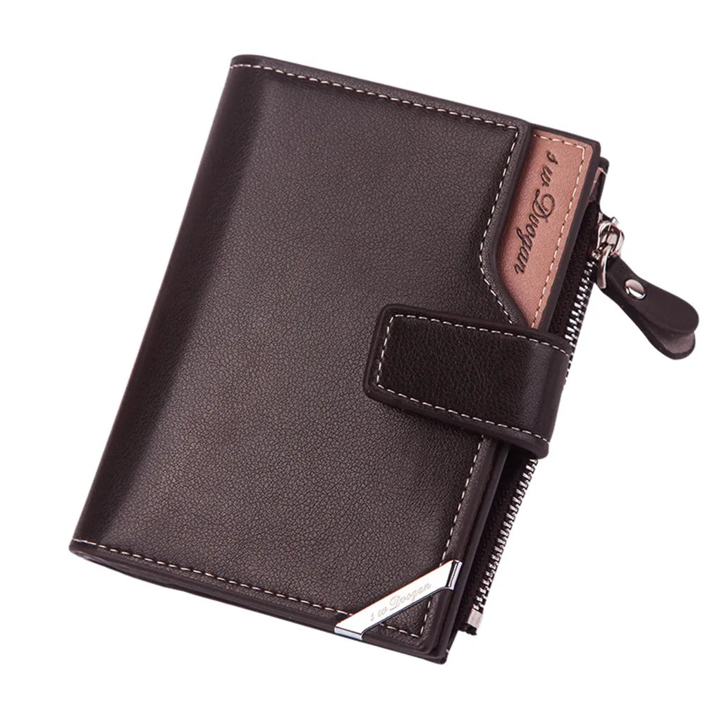 Retro Style Phone Case Stick on Wallet Solid Leather Chain Wallet