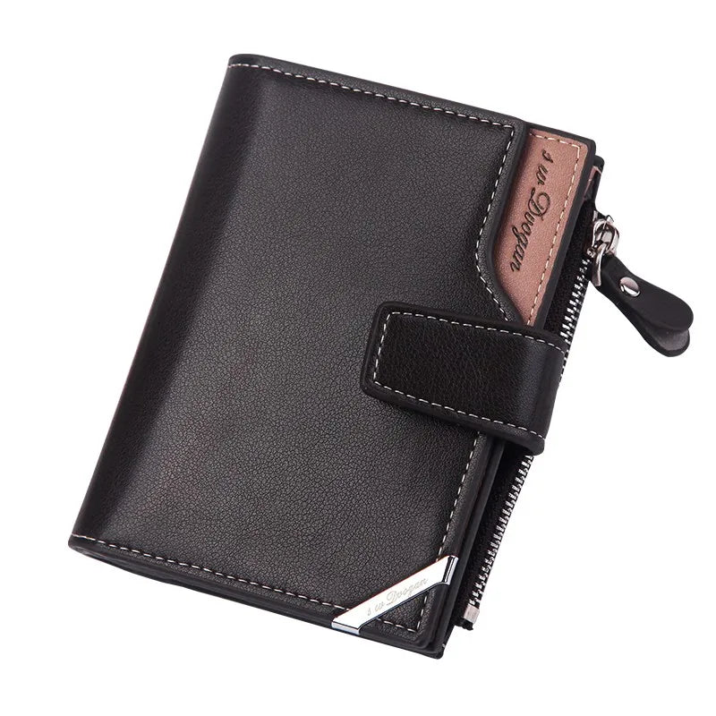 Retro Style Phone Case Stick on Wallet Solid Leather Chain Wallet