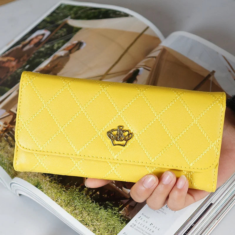 Women's Lingge Crown Wallet with Large Capacity