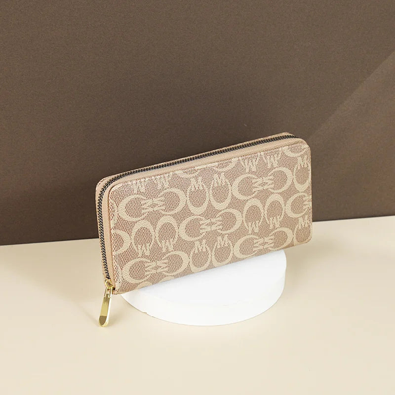 Printed Zipper Wallet Women's Long Handbag
