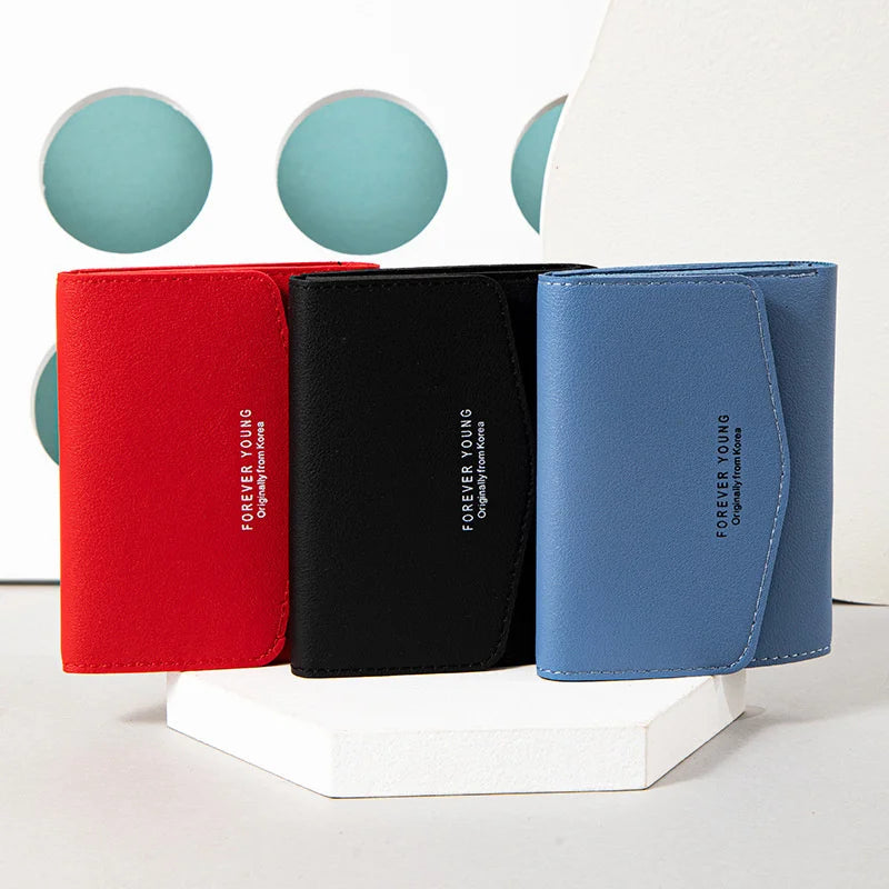 Short Buckle Three Fold Women's Wallet Letter Zero Wallet