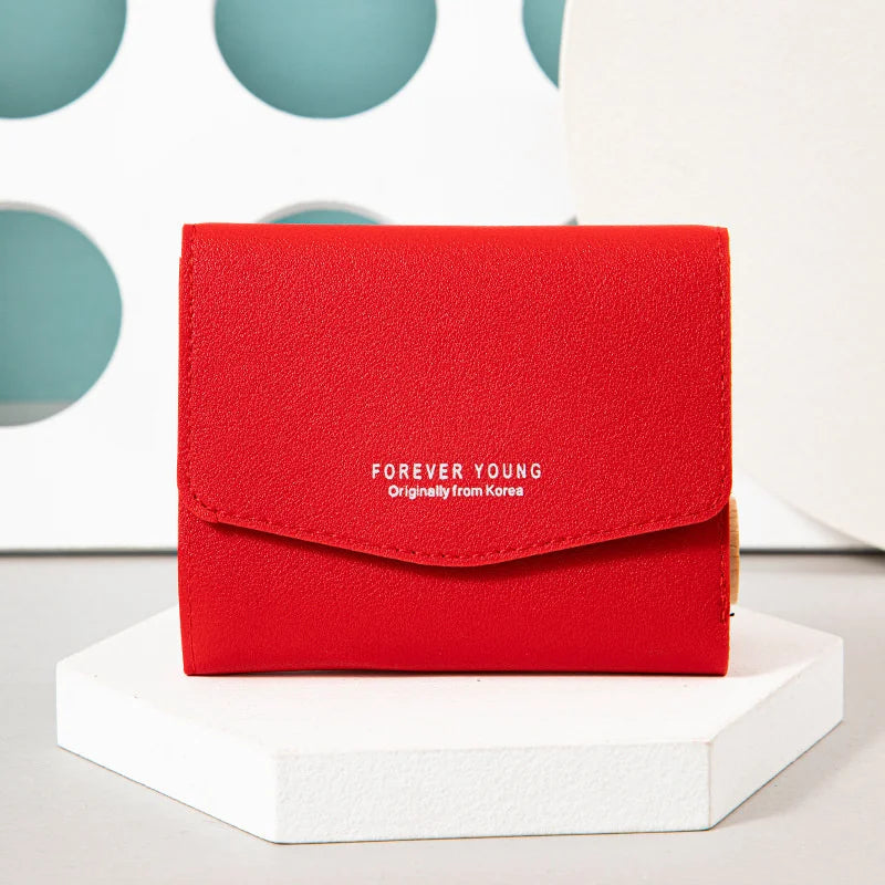 Short Buckle Three Fold Women's Wallet Letter Zero Wallet