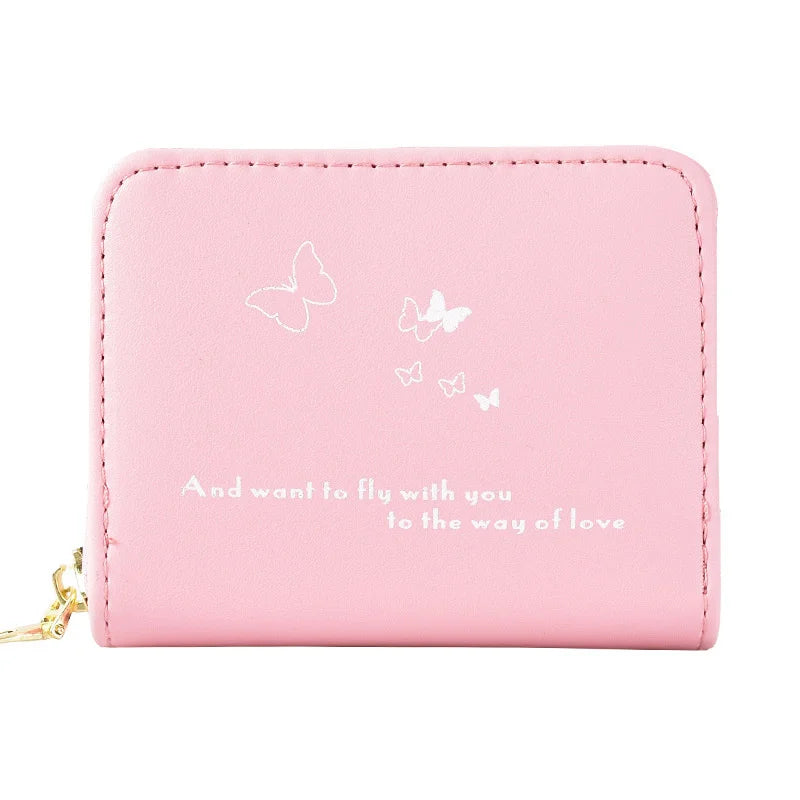 Small Anti-Theft Zipper Wallet for Women, Printed Design