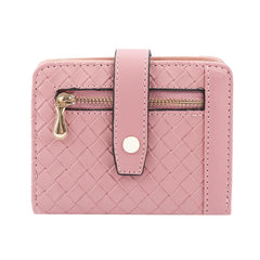 Women's Short Woven Buckle Wallet with Card Slots