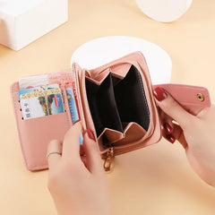 Women's Short Wallet with Zipper and Card Slots