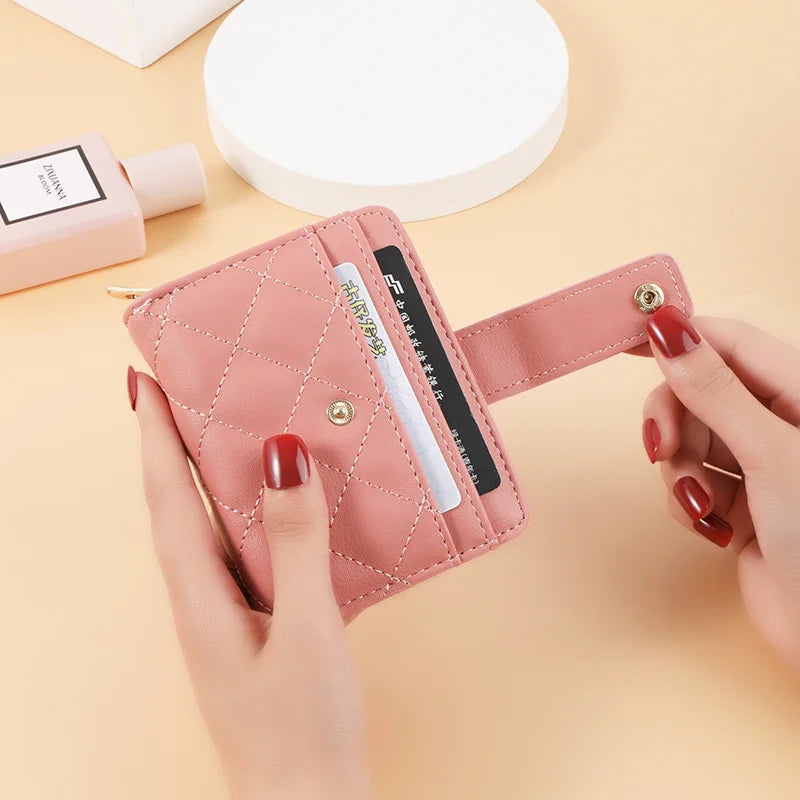 Women's Short Wallet with Zipper and Card Slots