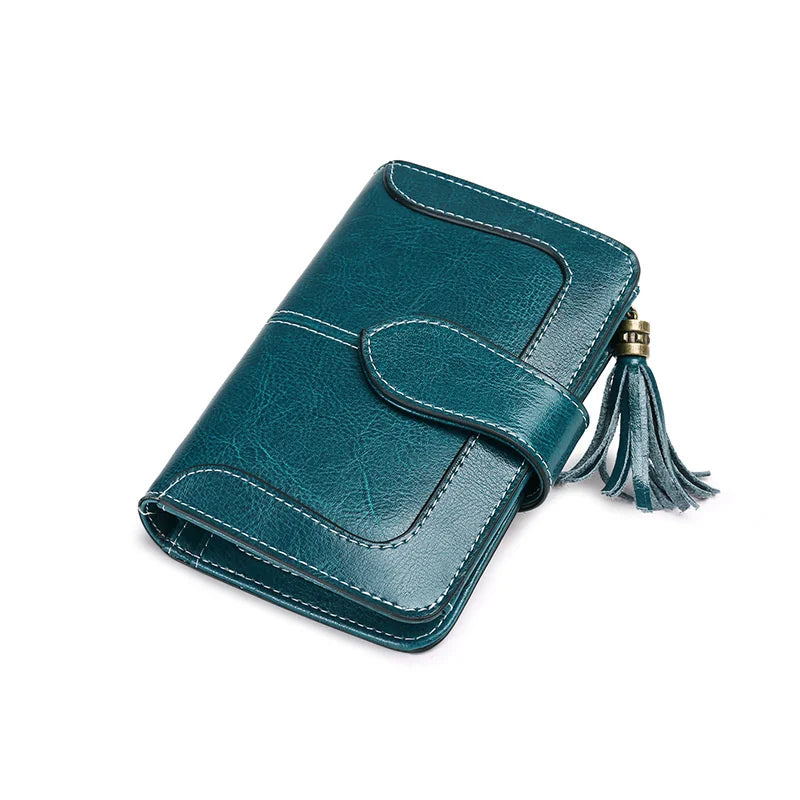 Cowhide Short Wallet for Women