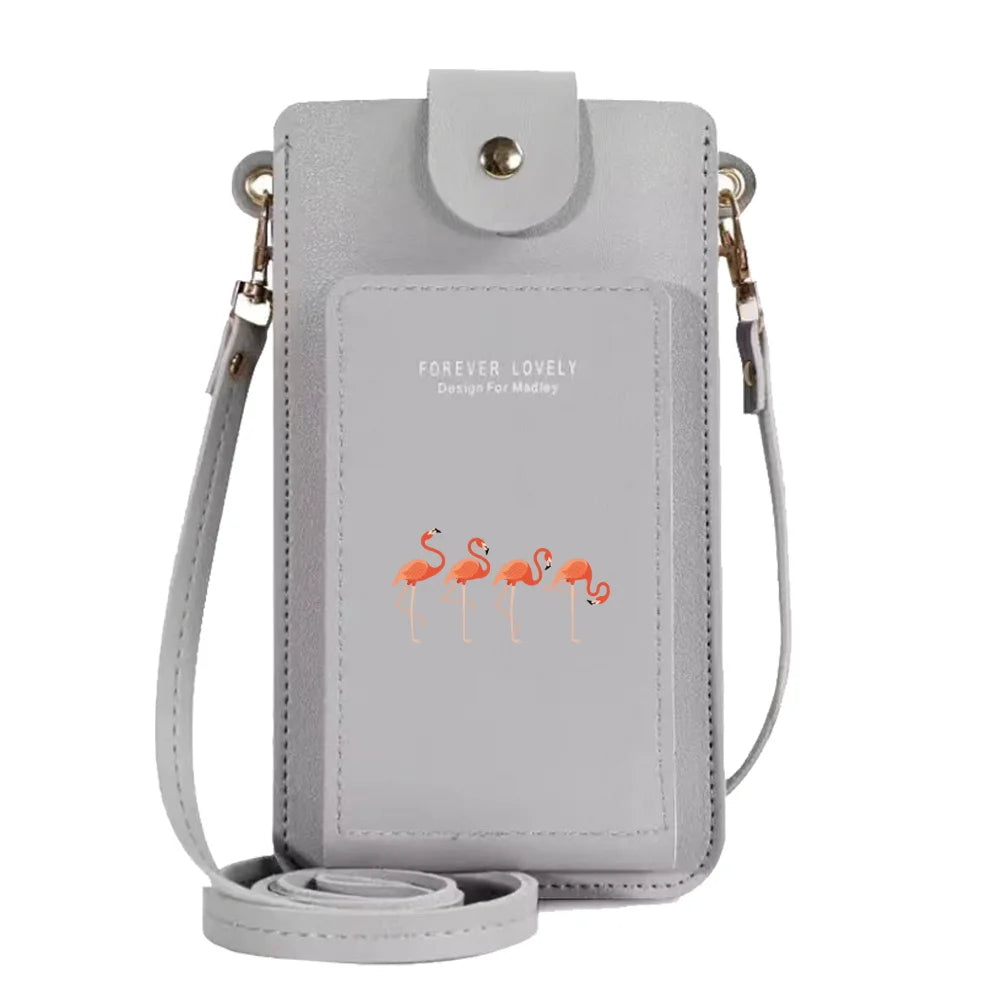 Flamingo Print Shoulder Crossbody Bag Waterproof Purse Card Holder