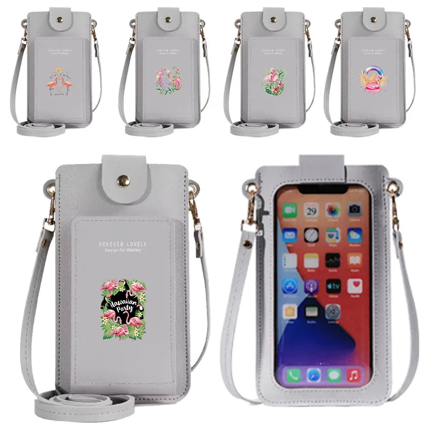 Flamingo Print Shoulder Crossbody Bag Waterproof Purse Card Holder