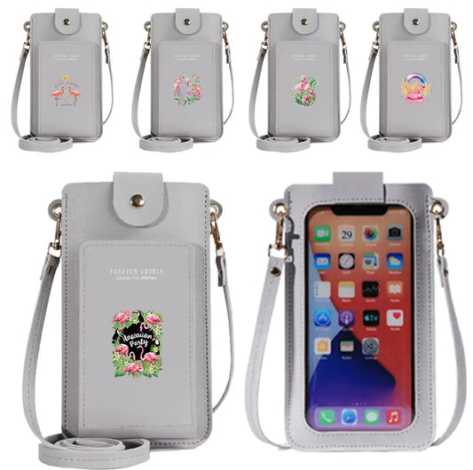 Flamingo Print Shoulder Crossbody Bag Waterproof Purse Card Holder