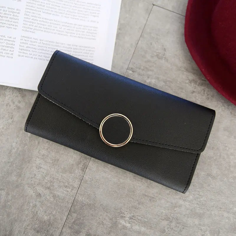 Women Long Purse PU Leather Tassel Large Capacity Money Bag
