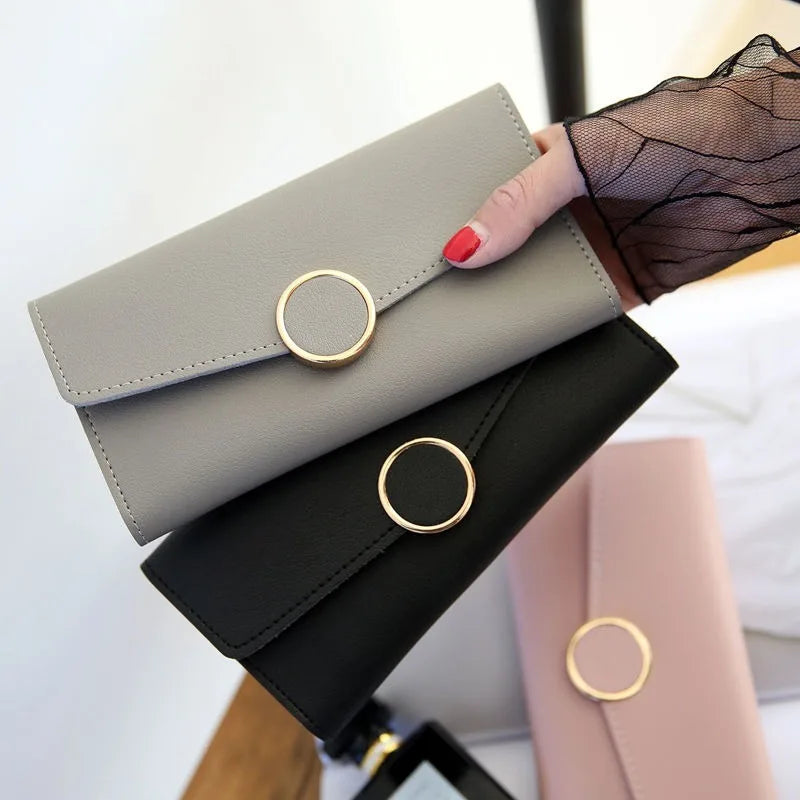 Women Long Purse PU Leather Tassel Large Capacity Money Bag
