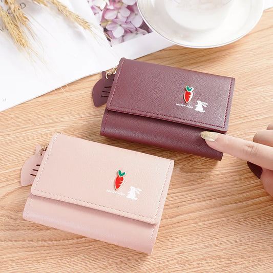 Small Wallet PU Girl Clutch Purse short purse wallet women