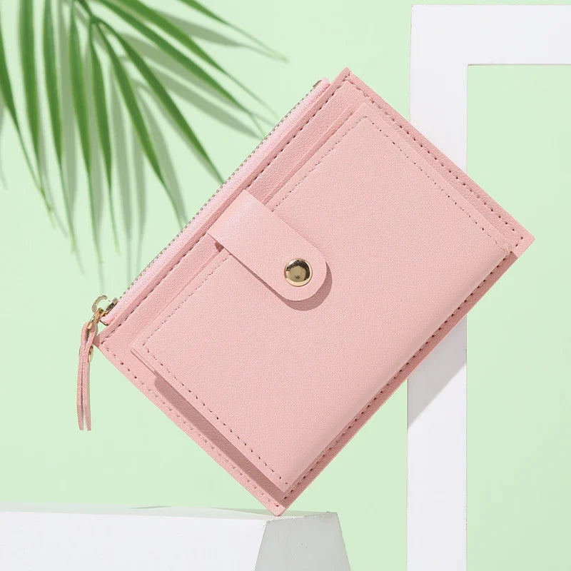 Women's Small Wallet Purses Clutch Solid PU