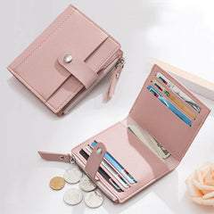 Women's Small Wallet Clutch Purse PU Solid Color Bag