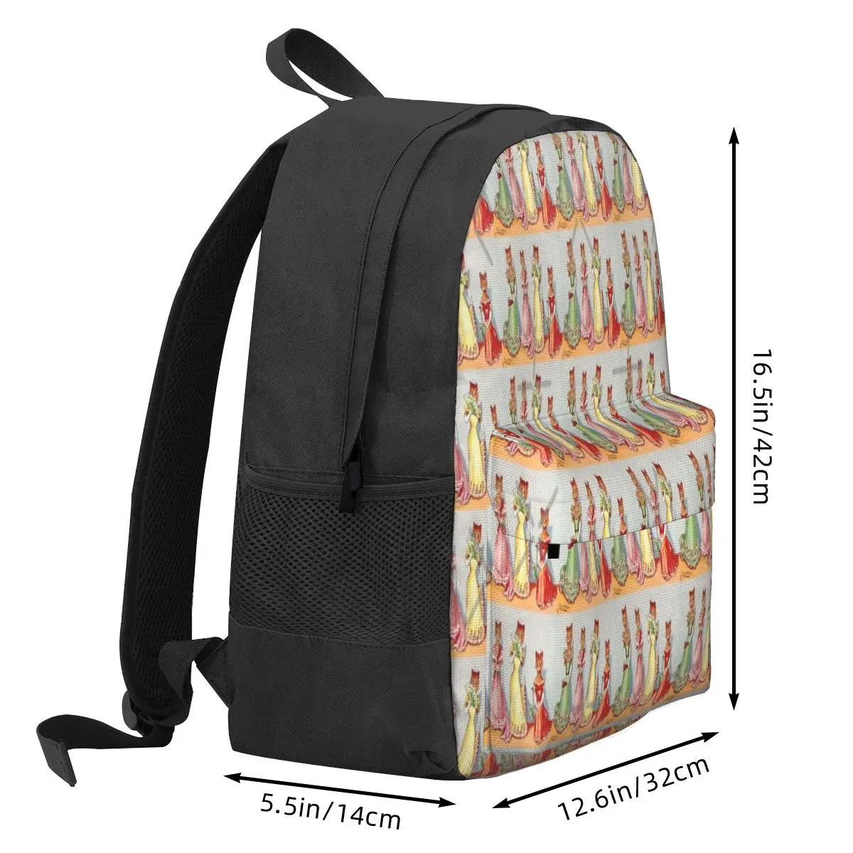 Louis Wain Wallflower Cats Backpack Men's Waterproof Travel Bag
