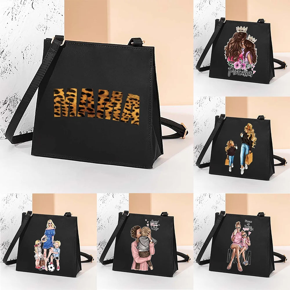 Warm Family Pattern Square Bag Women's Crossbody Bag Shoulder Bag