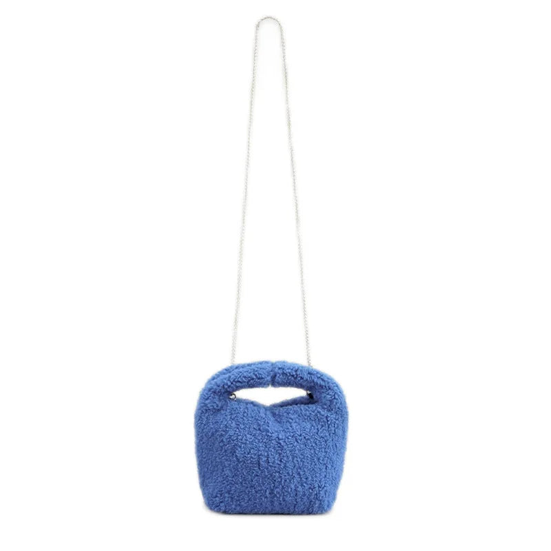 Warm Winter Faux Fur Shoulder Bag for Women Soft Plush Lady Handbag