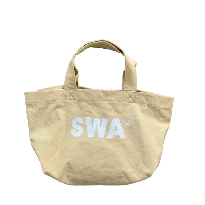 Japanese Letter Printing Canvas Shoulder Bag