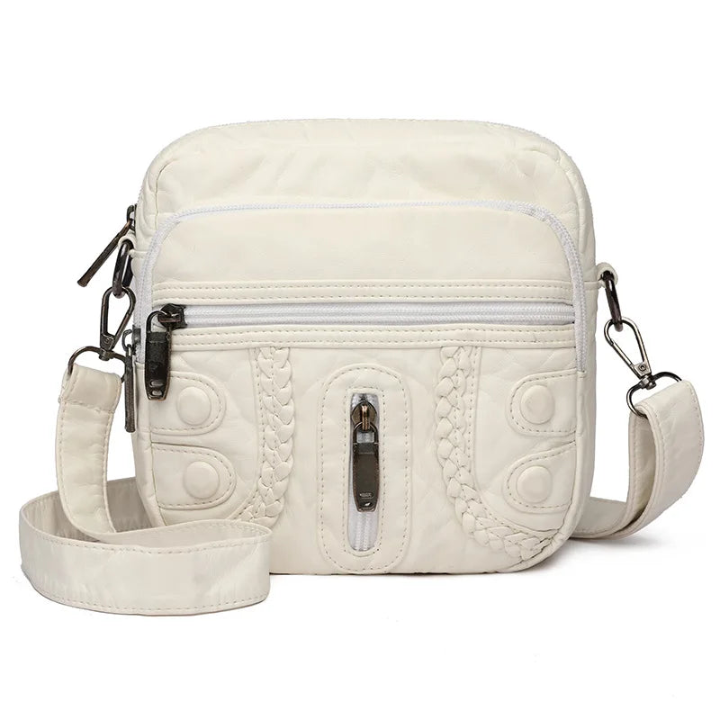 Soft PU Leather Women's Crossbody Bag Retro Shoulder Handbag