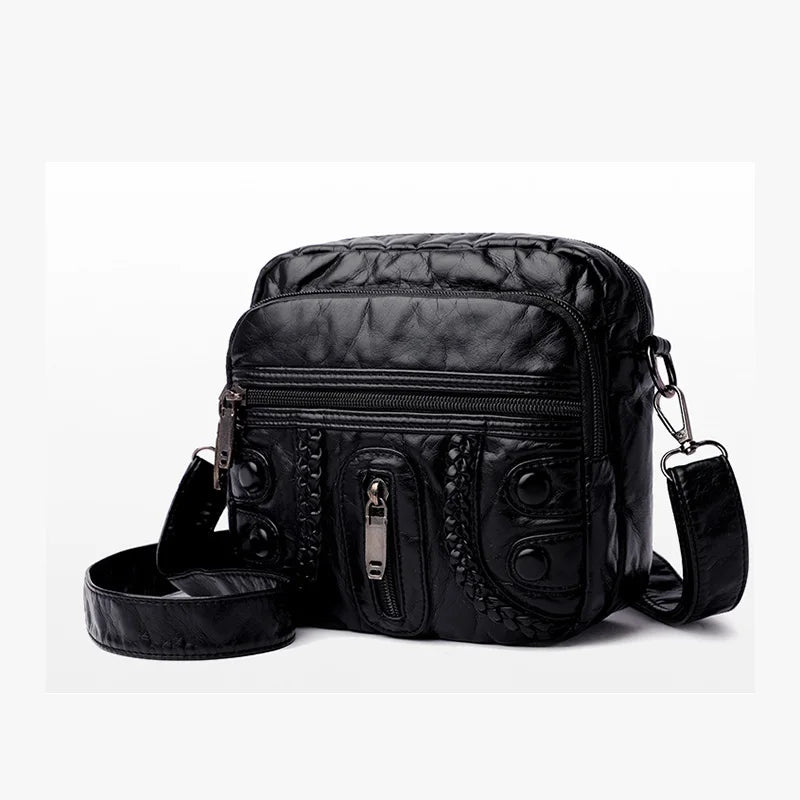 Soft PU Leather Women's Crossbody Bag Retro Shoulder Handbag