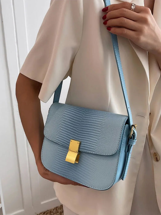 Water Ripples Crossbody Bag Summer Pu Leather Women's Shoulder Bag