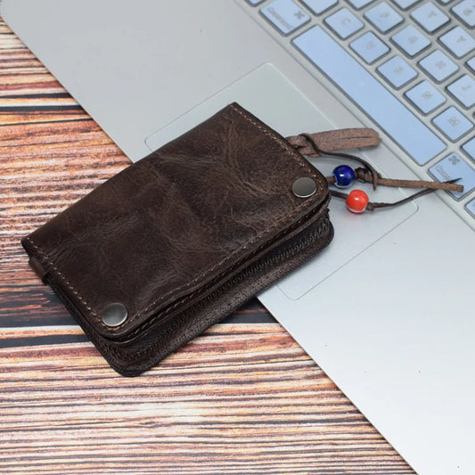 Vintage Leather Key Bag Keychain Wallet Purse