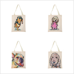 Watercolor Chihuahua Dog Print Shopping Bag Foldable Eco Friendly Gift