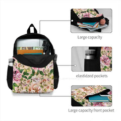 Watercolor Flowers Pattern Print Teen College Student Backpack