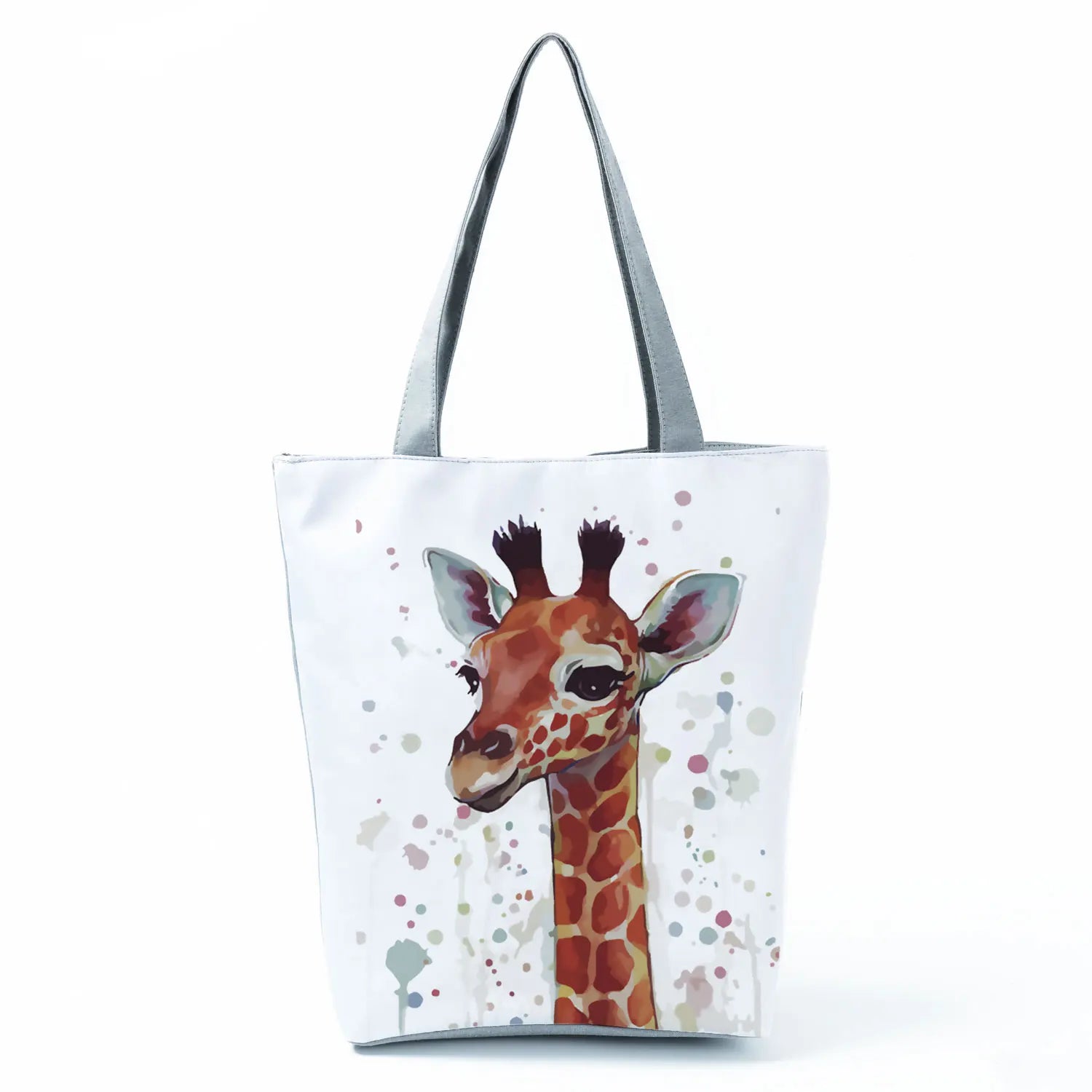 Watercolor Giraffe Deer Print Tote Bag For Women