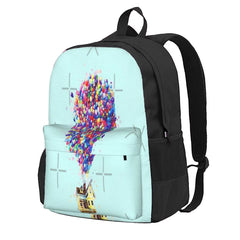Watercolor House In The Air Backpacks Men's Backpacks Bags For Women