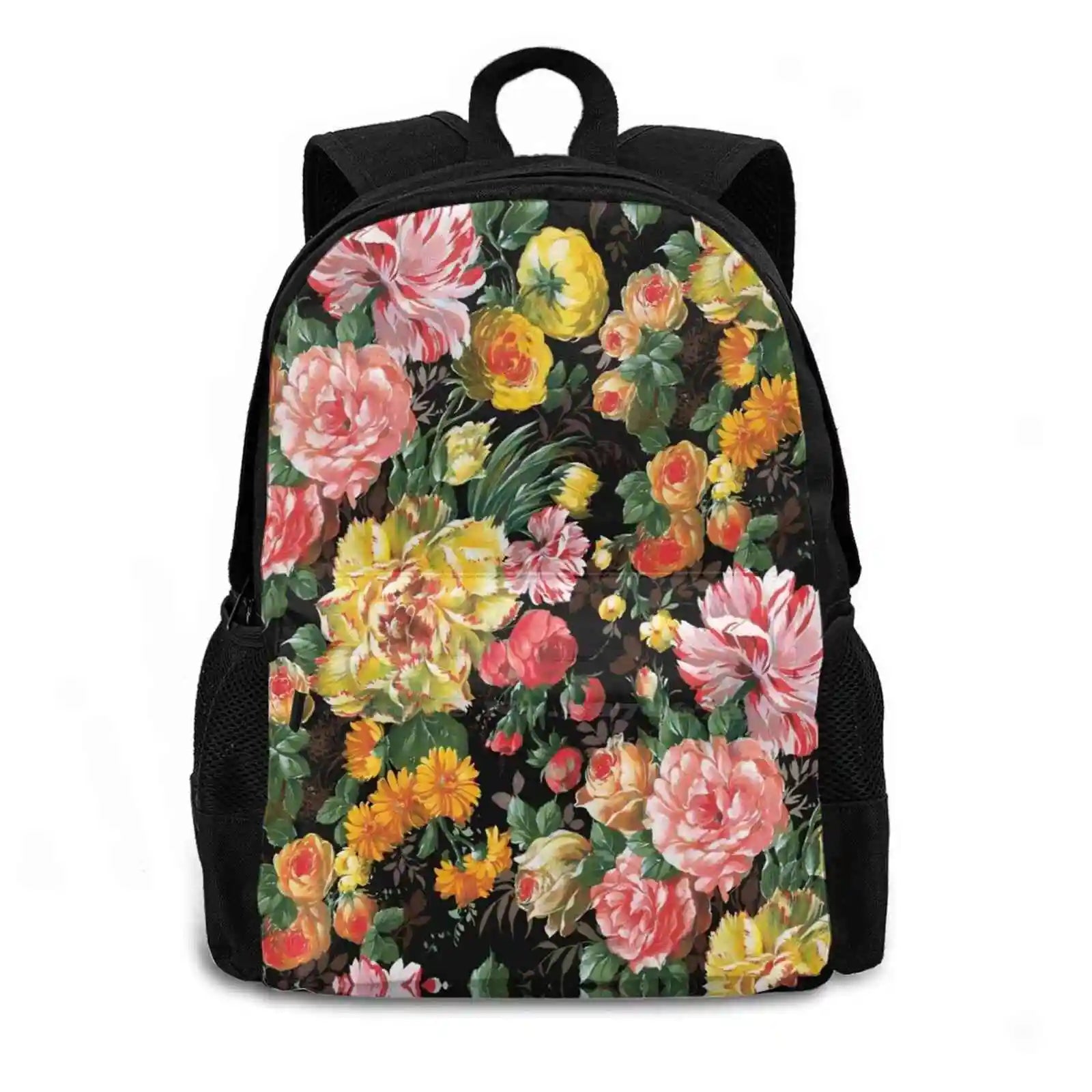 Watercolor Mix Flowers Pattern 3D Print Backpack Casual Bag