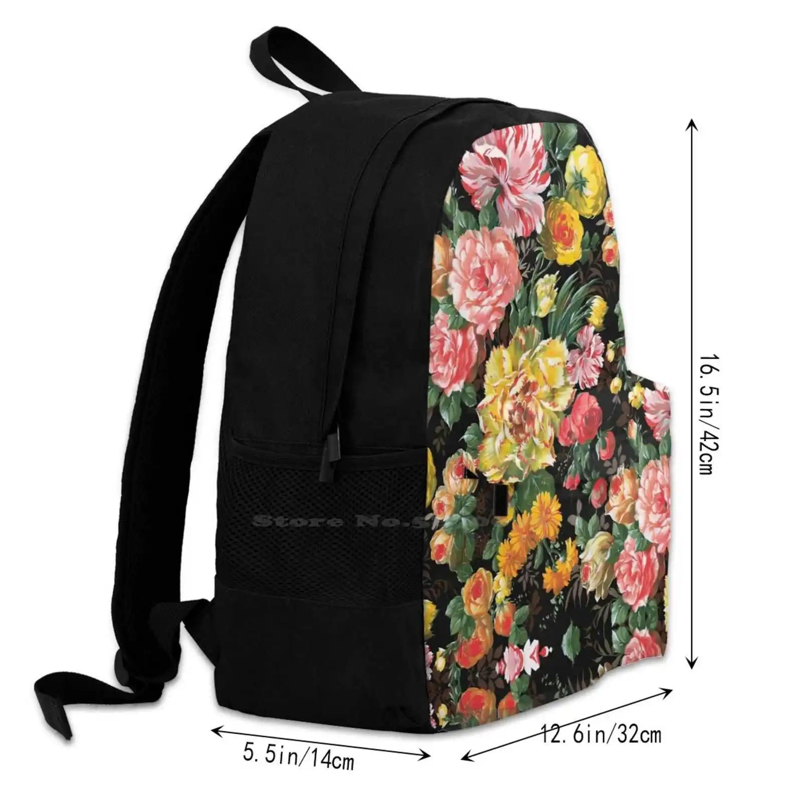 Watercolor Mix Flowers Pattern 3D Print Backpack Casual Bag