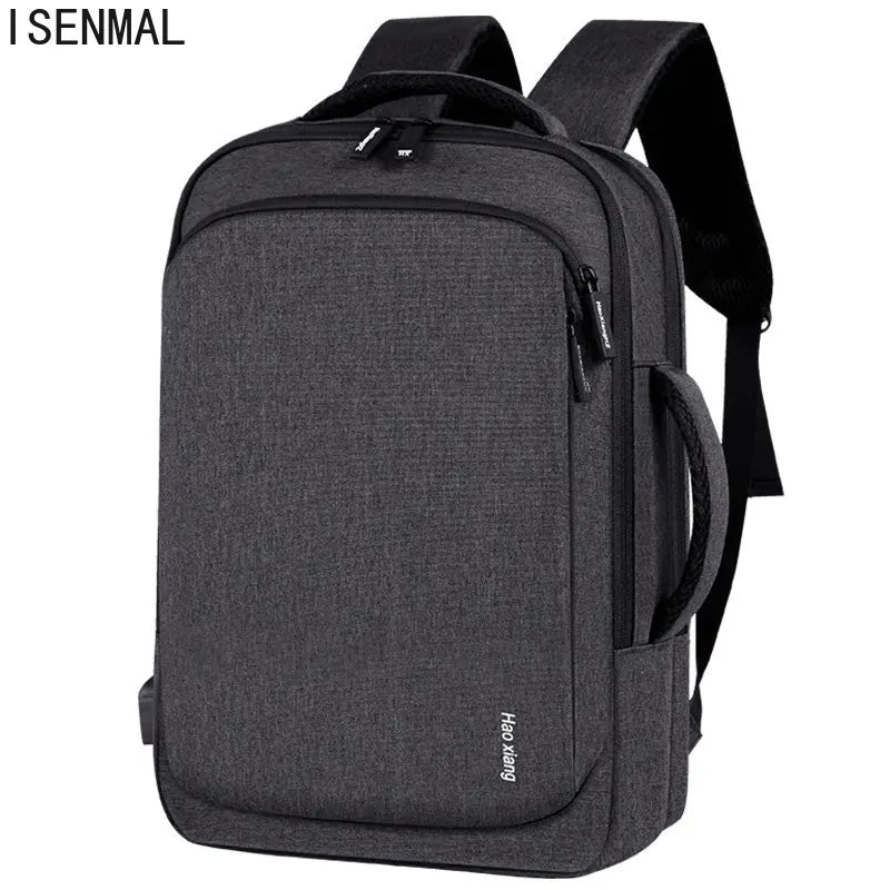 Waterproof Men's Business Backpack with USB Port 15.6 Laptop Rucksack
