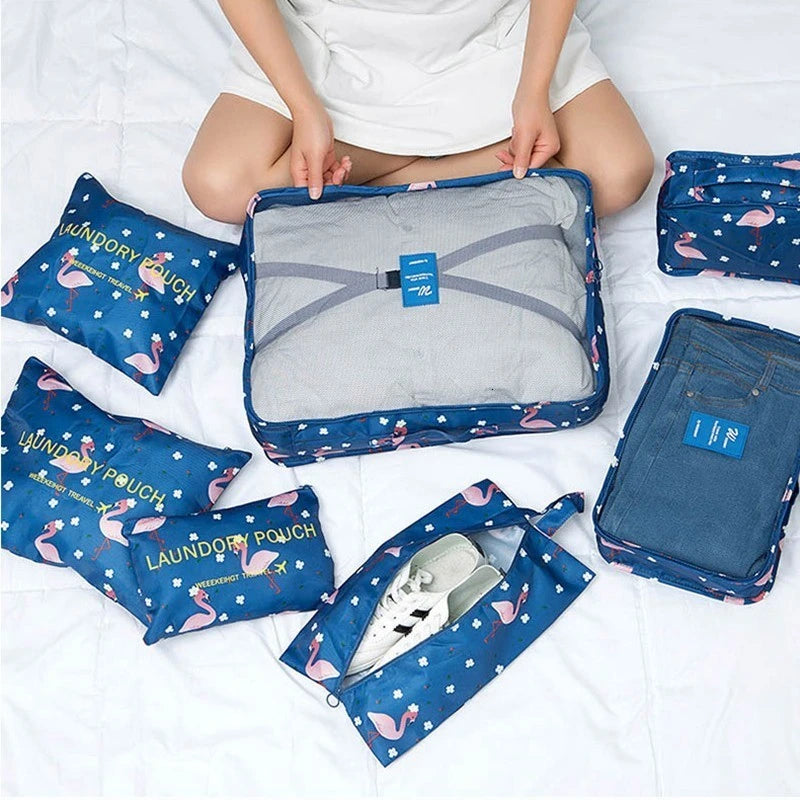 Waterproof Mesh Bag Set Travel Accessories Packing Cube Storage