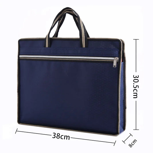 Waterproof Briefcase Canvas Portable High Capacity A4 Document Bag