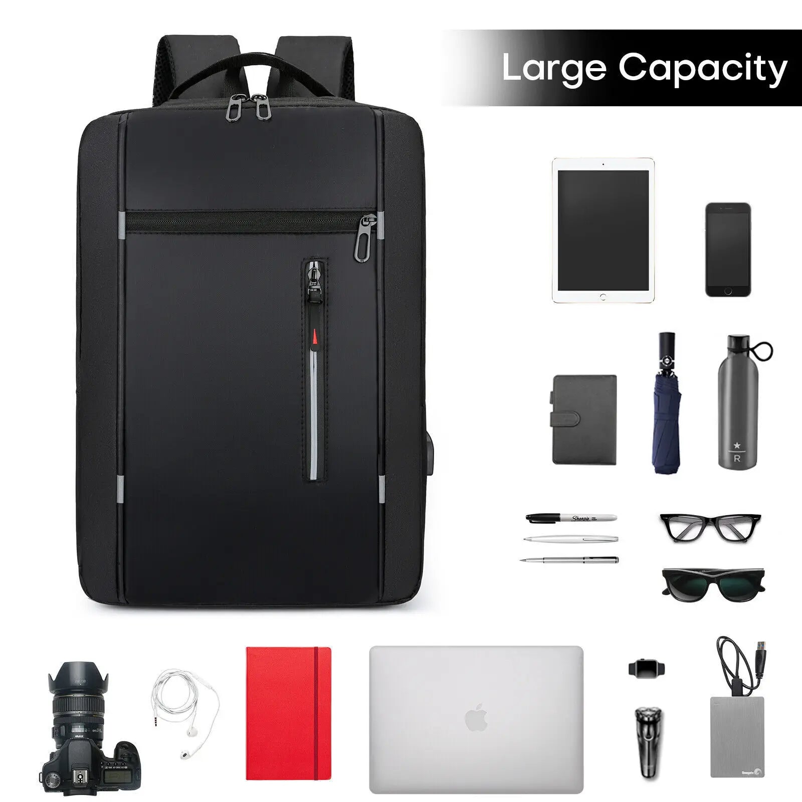 Waterproof Business Backpack Men USB School Backpacks 16.9 Inch Laptop Backpack