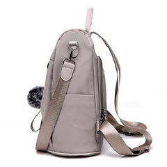 Waterproof Casual Women Backpack Purse Anti-theft Rucksack Mochila Hairball