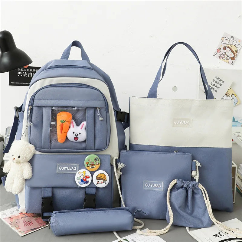 Waterproof Children School bags set Girls Backpack Kids Book Bag travel laptop p