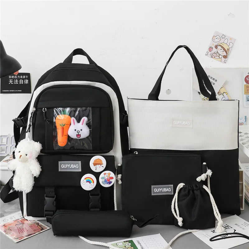 Waterproof Children School bags set Girls Backpack Kids Book Bag travel laptop p