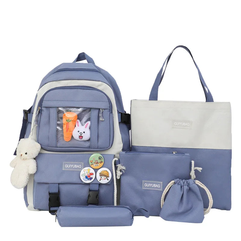 Waterproof Children School bags set Girls Backpack Kids Book Bag travel laptop p