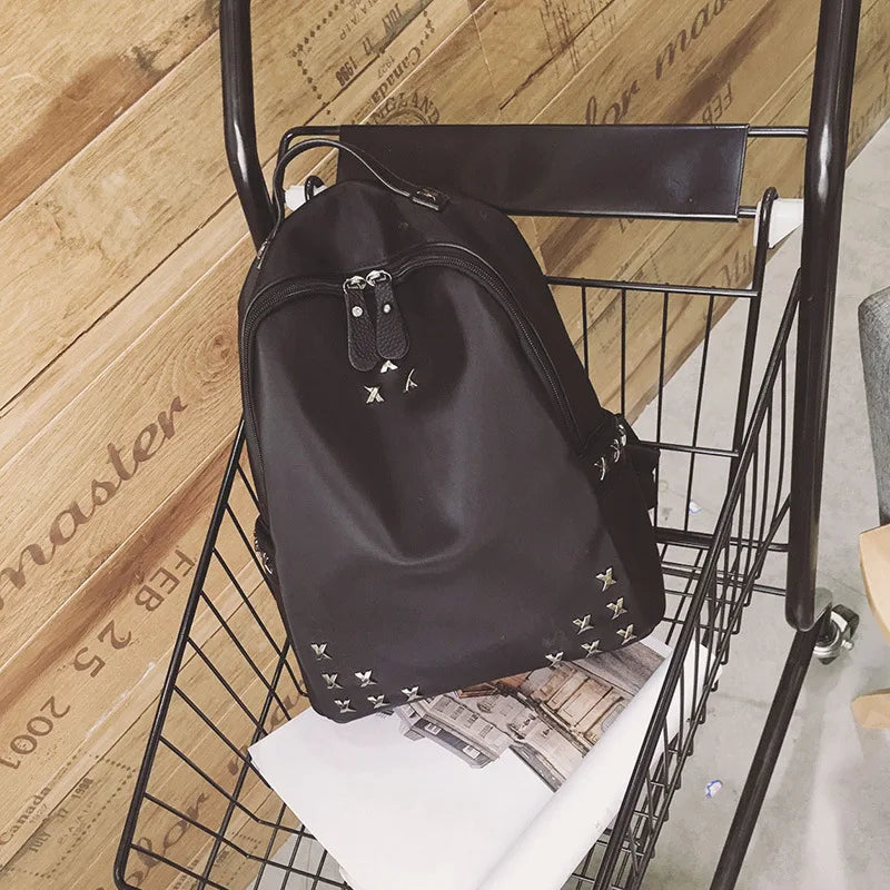 Waterproof Descent Backpack Style WOMEN'S Bag Rivet School Bag