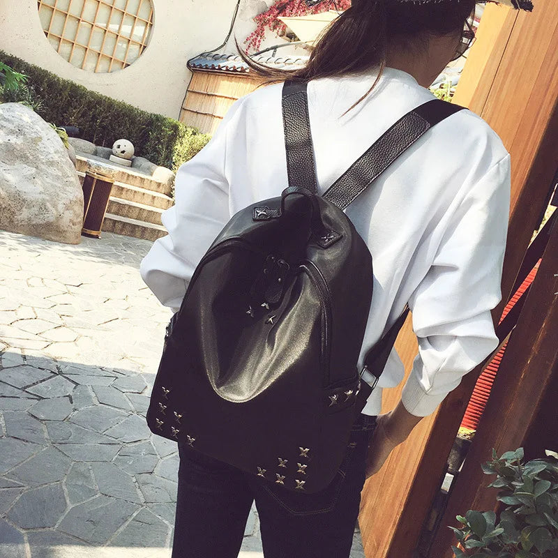 Waterproof Descent Backpack Style WOMEN'S Bag Rivet School Bag