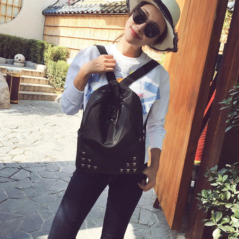 Waterproof Rivet School Backpack Women's Bag Oxford Cloth Gift