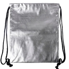 Waterproof Drawstring Backpack Bag PU Leather Women Sport Gym Bag