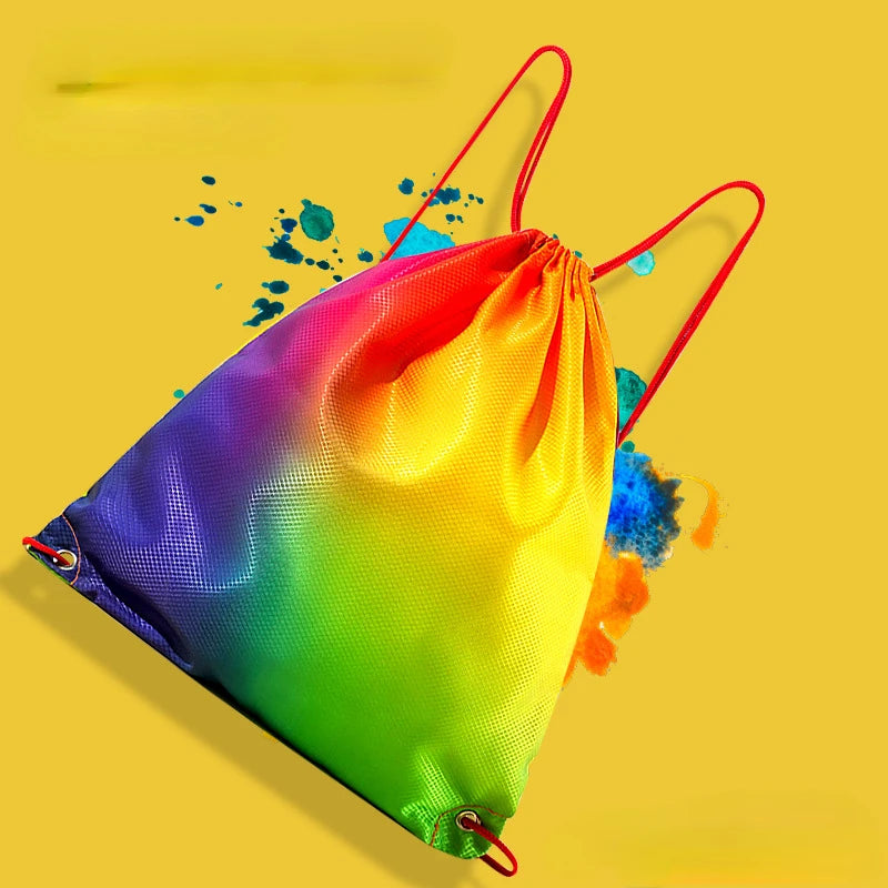 Waterproof Gym Bag Fitness Backpack Drawstring Pocket Hiking Camping