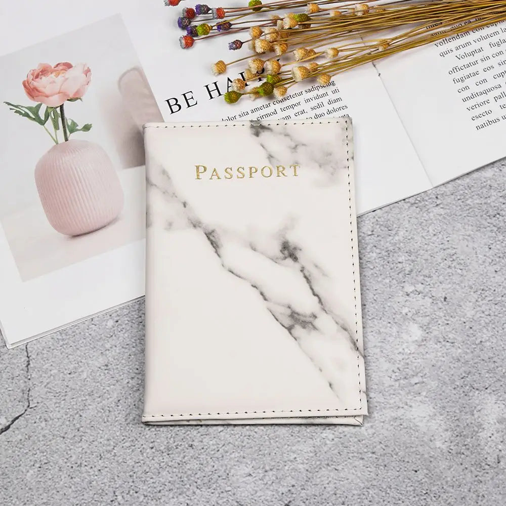 Marble Pattern Waterproof ID Case World Travel Passport Holder