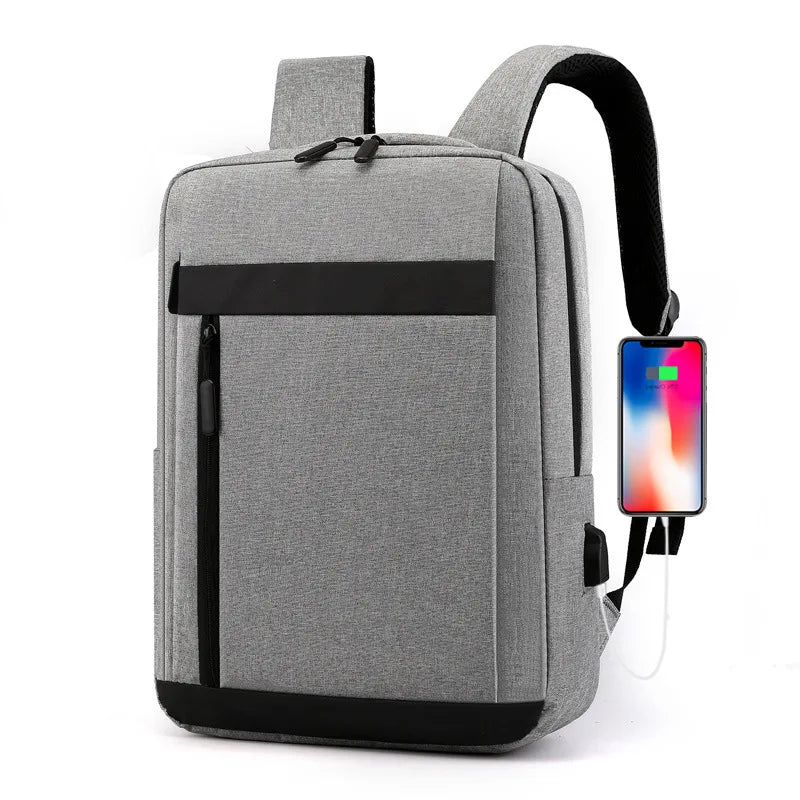 Waterproof Men's Backpack USB Port Canvas Backpack Casual School Rucksack