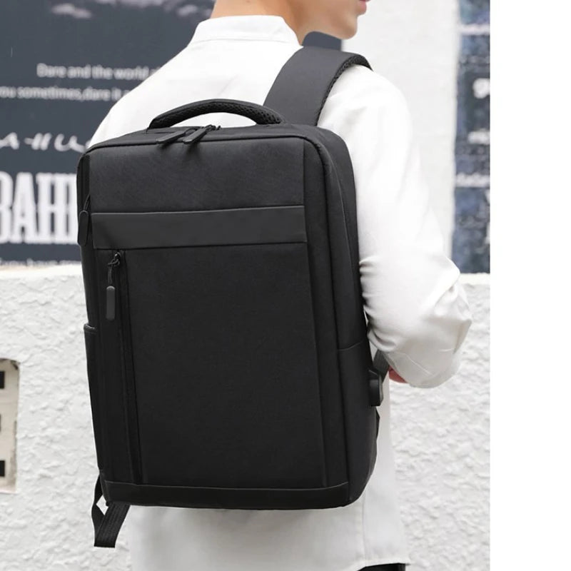 Waterproof Men's Backpack USB Port Canvas Backpack Casual School Rucksack