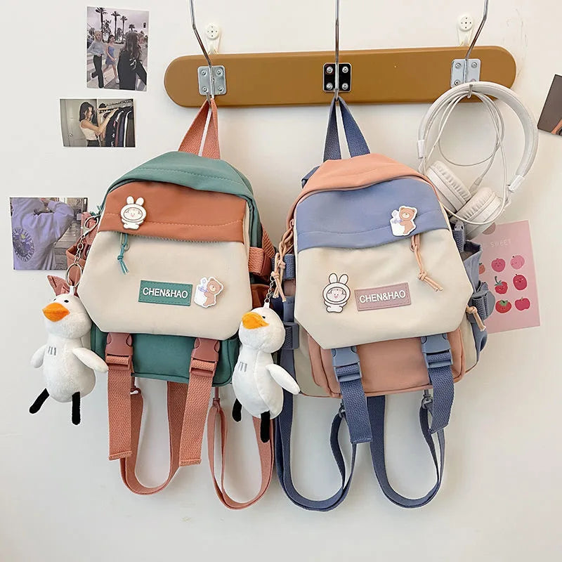 Waterproof Mini School Backpack for Women, Nylon Laptop Travel Bag